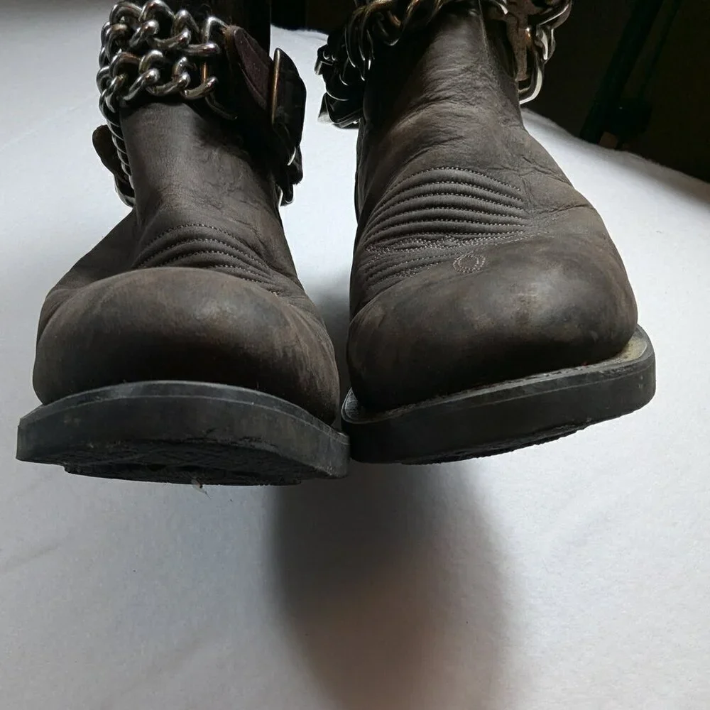 Old West Men's Brown Cowboy Boots TBM3051 Size 9